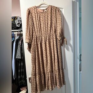 Tan Long Sleeve Dress